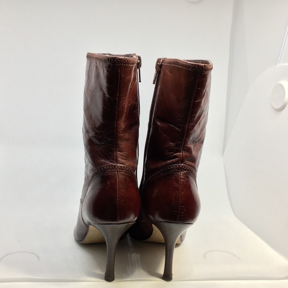 Nine West Red Brown Lanthero Leather Short Boot 🚫 - Picture 3 of 6